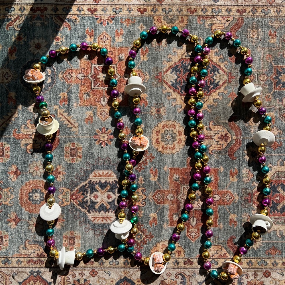 Matching Coffee & Beignet Mardi Gras Beads